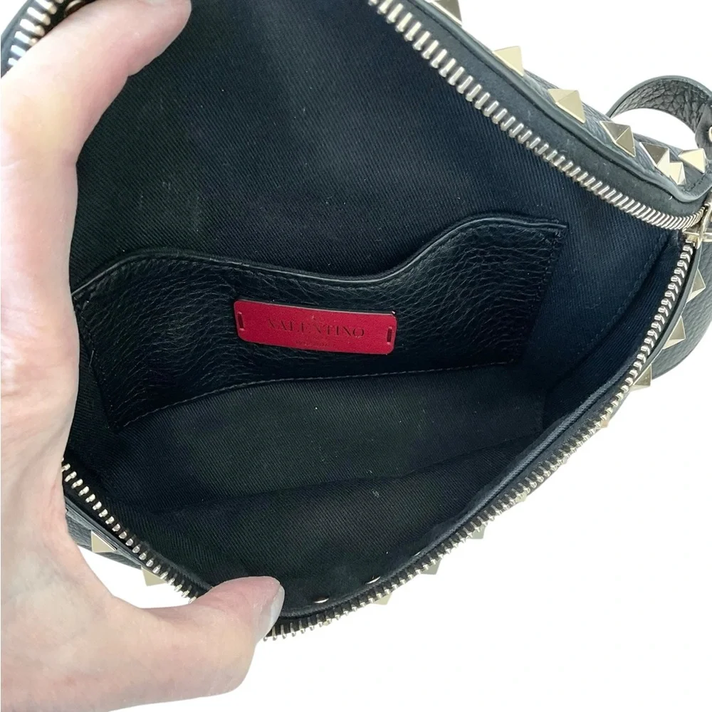 Valentino Garavani Rockstud Black Leather Belt Bag w Dust Bag - Picture 9 of 15